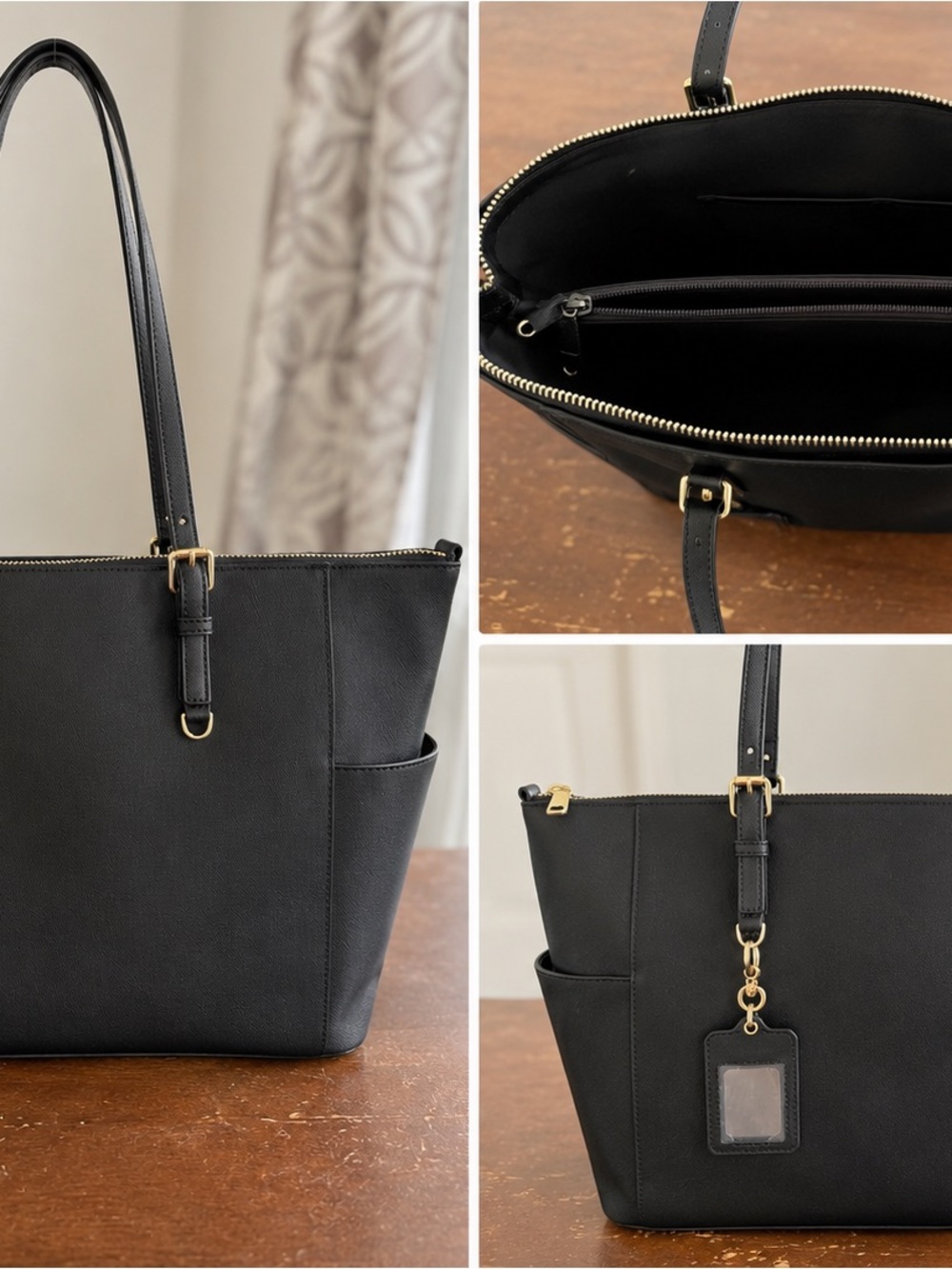 Samsonite Black Tote with Gold Hardware
